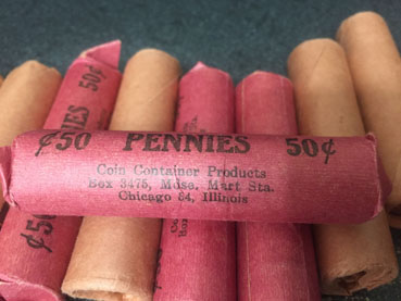 Coin-Rolling-Hunting-Find.-21-Rolls-Of-1963-D-Uncirculated-Pennies